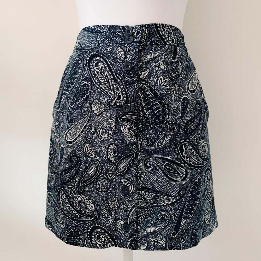 90s Reebok Blue & White Paisley Skirt Size S